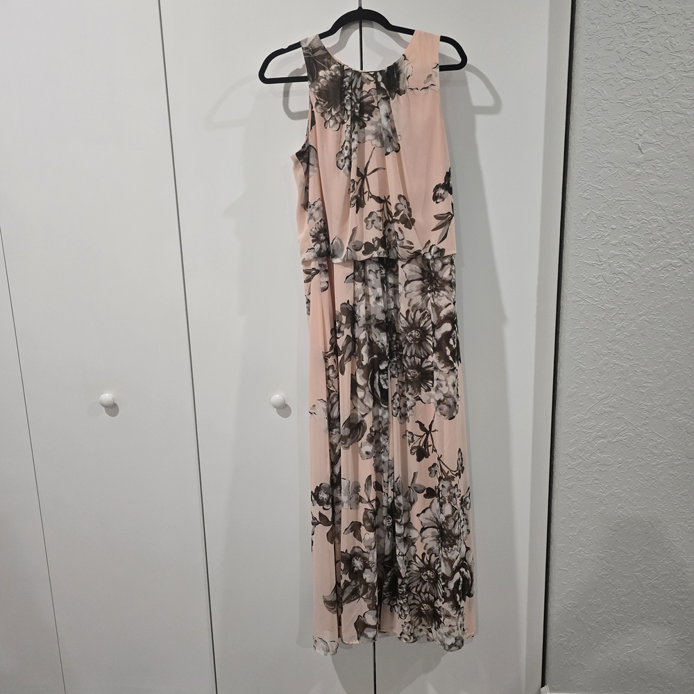Coldwater Creek Pastel Pink and Brown Floral Maxi Dress - Picture 3 of 8